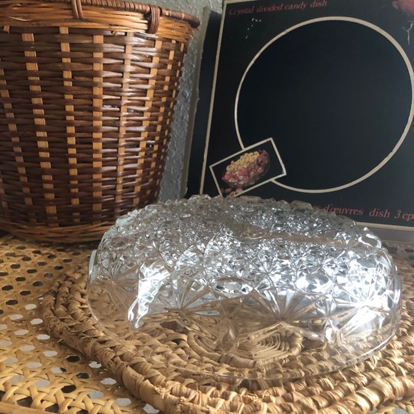 Vintage Estate French Lux Veropa Divided Crystal Divided Candy Dish IN BOX - Picture 7 of 12